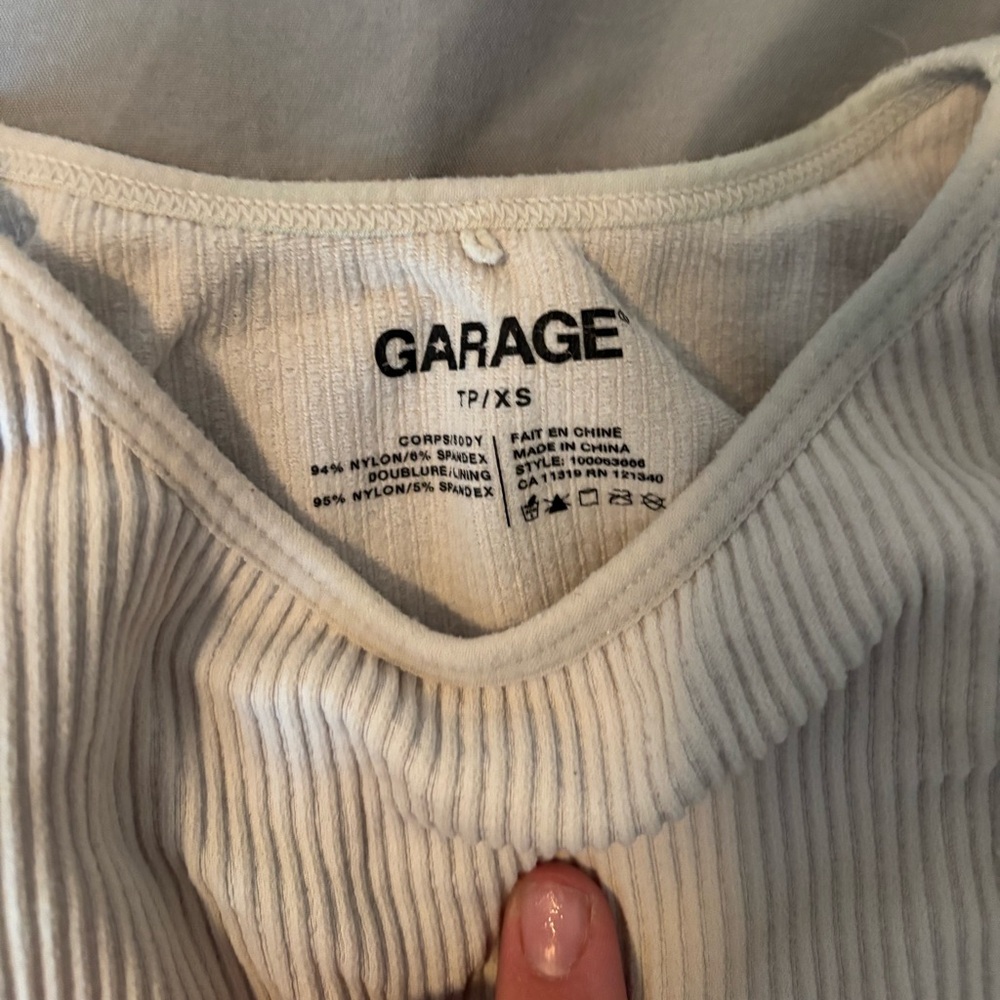 Garage Beige Ribbed Top - Picture 2 of 3